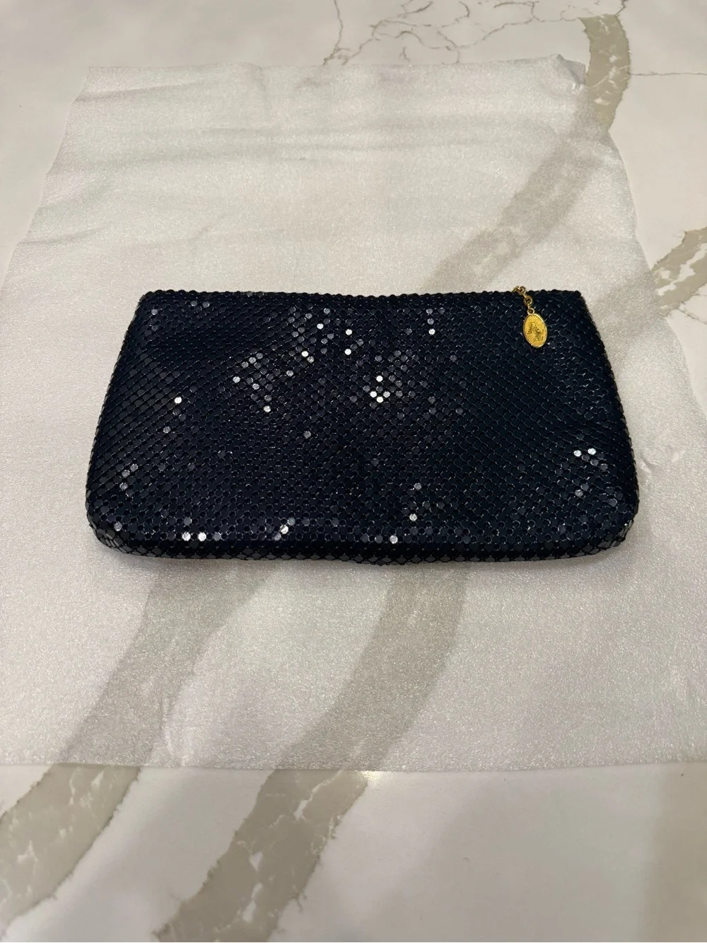 Vintage American Eagle Outfitters Evening Sequin Clutch Bag - Navy